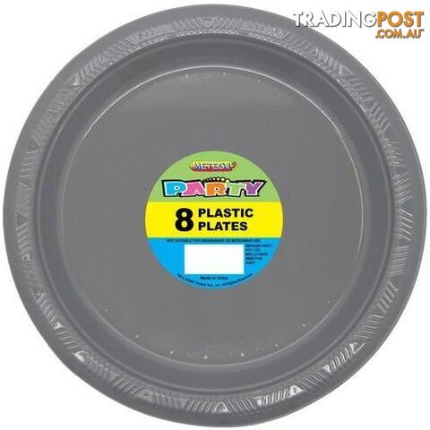 Silver 8 x 23cm (9) Plastic Plates - 9311965343370