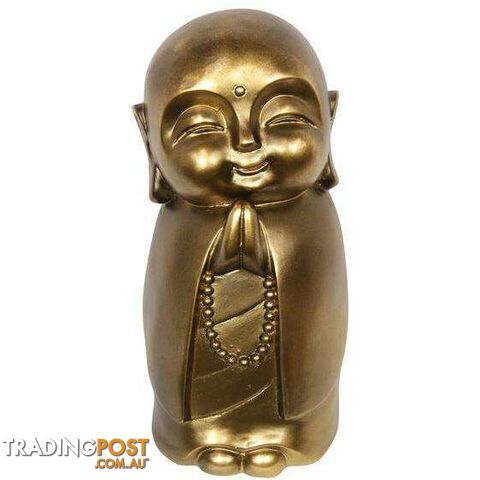 Gold Happy Buddha Monk Statue 31cm - 9319844625036