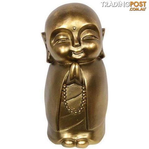 Gold Happy Buddha Monk Statue 31cm - 9319844625036