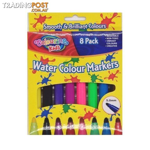Thick Water Colour Markers 8PK - 9332625005131