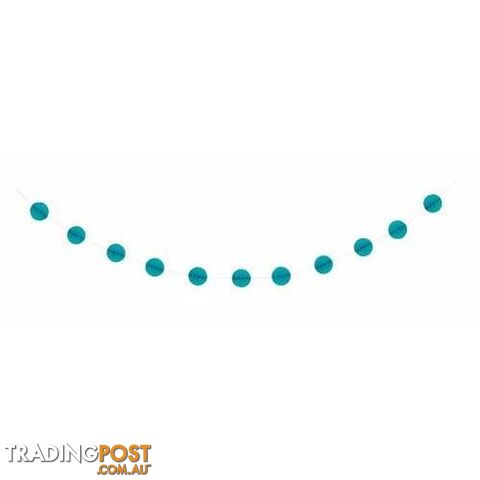 Honeycomb Ball Garland 2.13m (7) - Caribbean Teal - 011179633838