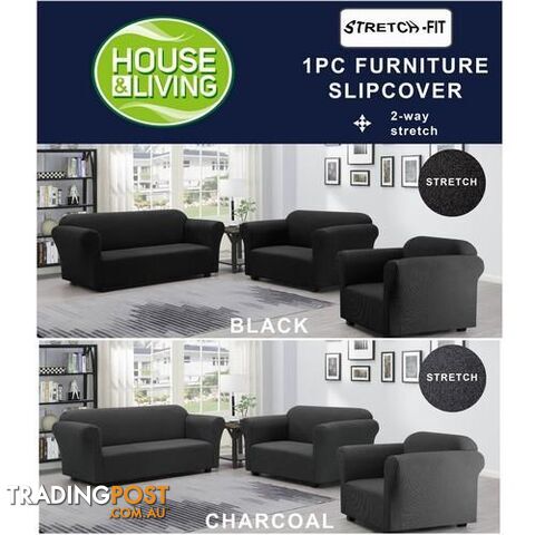Black Couch Cover For One Seat 80 to 100cm - 801028