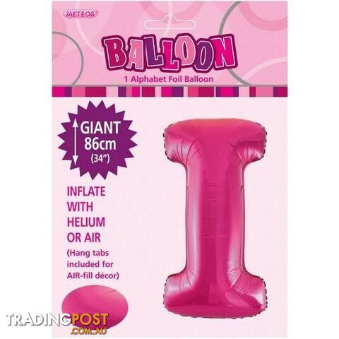 Hot Pink I Alphabet Foil Balloon 86cm (34) - 9311965431381