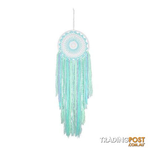 Crochet Dream Catcher with Braids 27cm - Blue - 800263