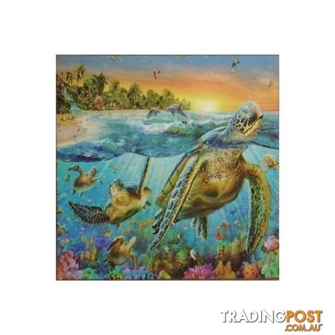 5D Diamond Art Kit Under The Sea Turtles 30 x 30 cm - 800631