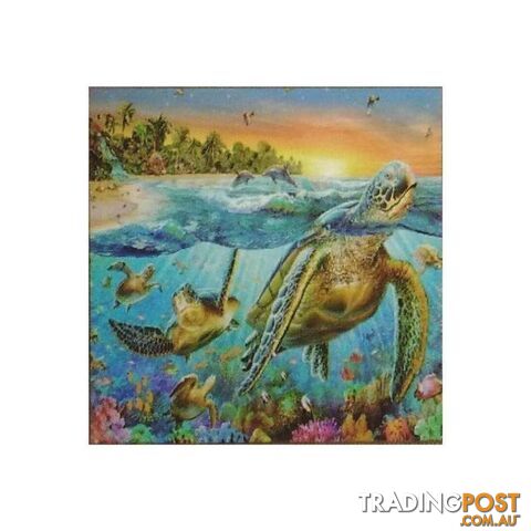 5D Diamond Art Kit Under The Sea Turtles 30 x 30 cm - 800631