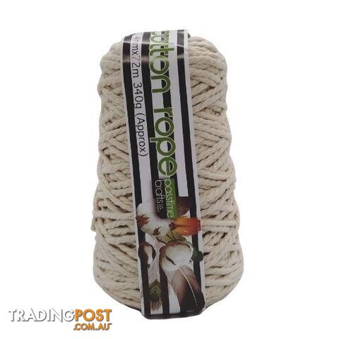 Cotton Rope Spool Natural 340g 4mmx72m - 9348291013875
