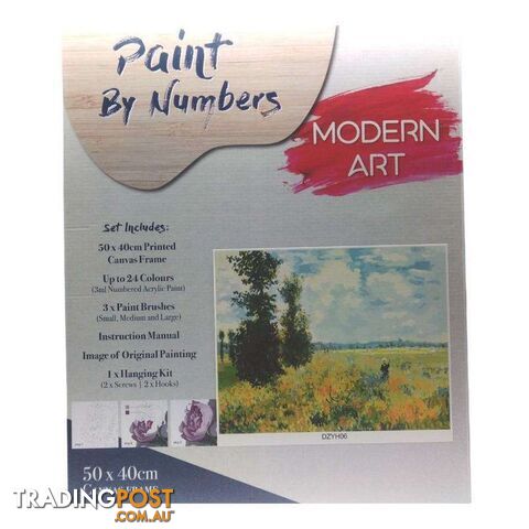 Paint By Numbers Famous Painting Field with Frame 40x50cm - 800534