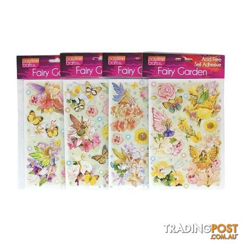 Fairy Garden Stickers Self Adhesive Pack of 4 - 900014