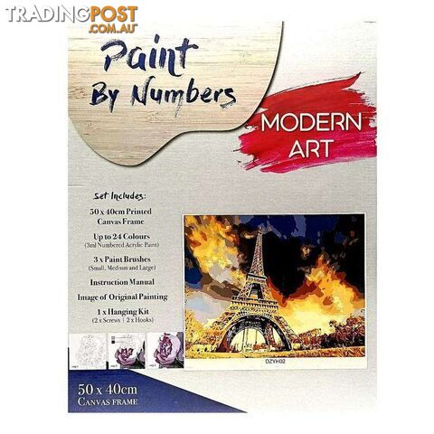Paint By Numbers Eiffel with Frame 40x50cm - 800523