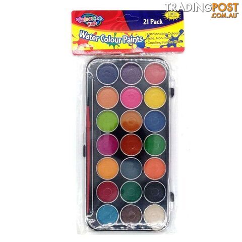 Water Colour Paint Set 21 Colours - 9332625006107