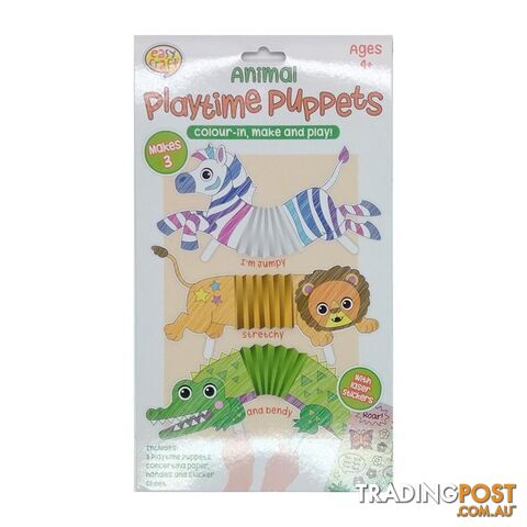Playtime Puppet Craft Kits Jumpy Stretch and Bendy Assorted 3 Designs - 800667