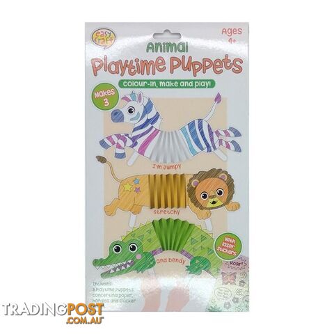 Playtime Puppet Craft Kits Jumpy Stretch and Bendy Assorted 3 Designs - 800667