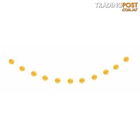 Honeycomb Ball Garland 2.13m (7) - Sunflower Yellow - 011179633791