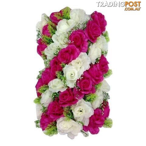 Artificial Flowers Rectangle Dark Pink and White - 800406