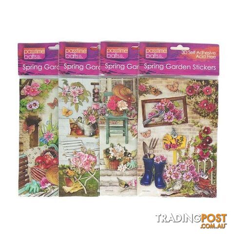Spring Garden 3D Stickers Assorted Pack of 4 - 900013