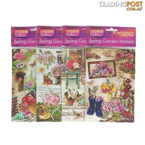 Spring Garden 3D Stickers Assorted Pack of 4 - 900013