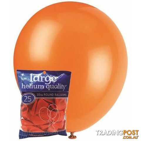 Orange - 25 x 30cm (12) Decorator Balloons - 9311965025443