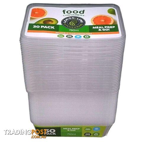 Reusable Food Containers 750ml 30Pk - 9340957068762 - photo 2 of 2
