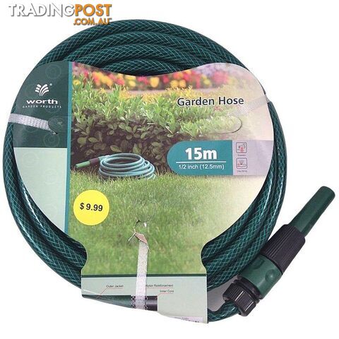 Garden Hose Green - 15m 1/2 inch 12.5mm - 9328644024789