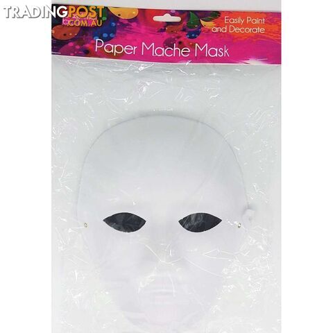 Paper Mache Mask Easy to Paint & Decorate - 9348291003890