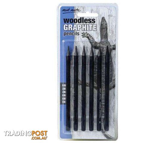 Mont Marte Woodless Graphite Pencils 6pcs - 9328577014659