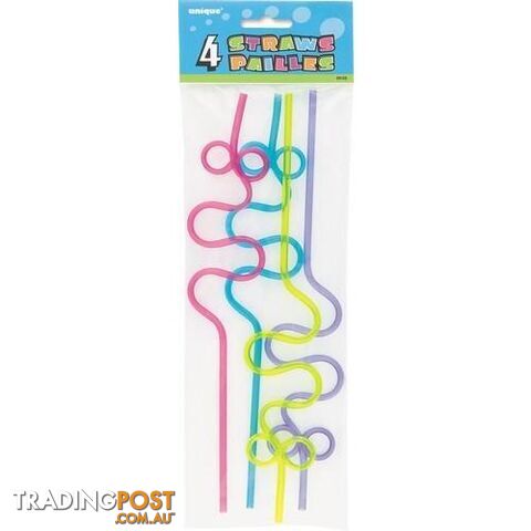 4 Squiggle Loop Straws - 011179091225