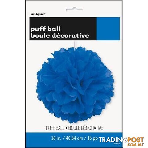 Puff Ball Decor Royal Blue 40cm (16) - 011179642731