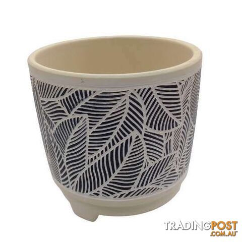 Small Pot with Feet 14x13cm Cream Design - 801056