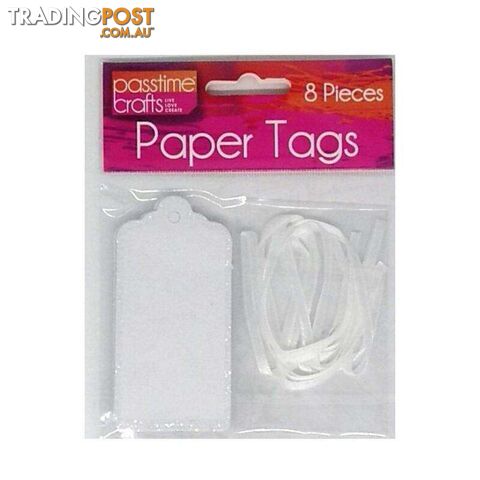 Paper Tag Rectangular with Ribbon 8 Pack - 800339