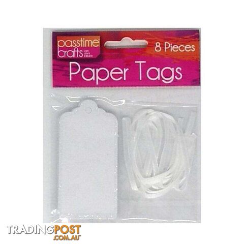 Paper Tag Rectangular with Ribbon 8 Pack - 800339