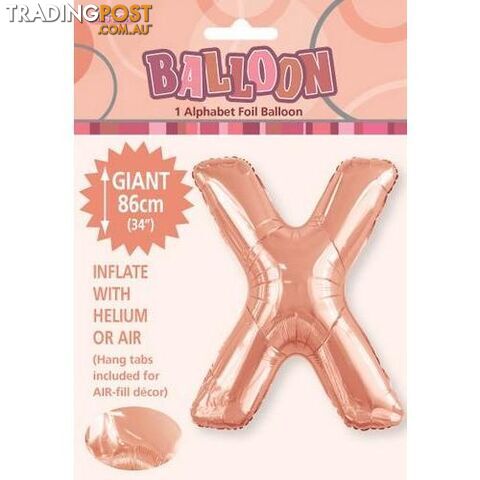 Rose Gold x Alphabet Foil Balloon 86cm (34) - 9311965429432