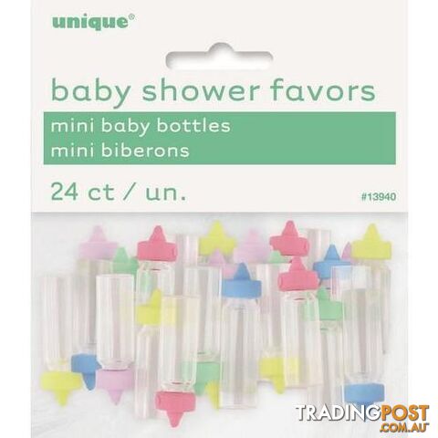 24 Mini Baby Bottles Assorted Colours - 011179139408