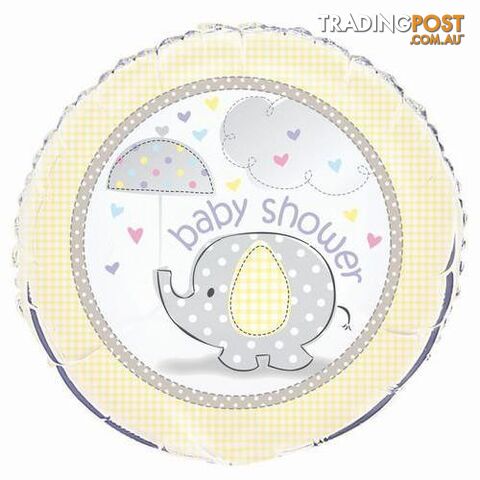 Umbrellaphant Baby Shower Yellow 45cm (18) Foil Balloon Packaged - 011179525812