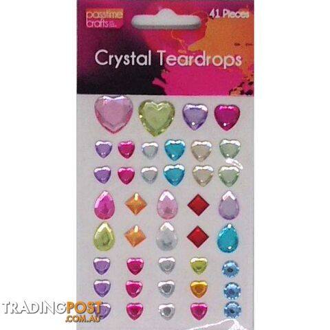 Crystal Teardrops Self Adhesive 41 Pack - 9348291002244