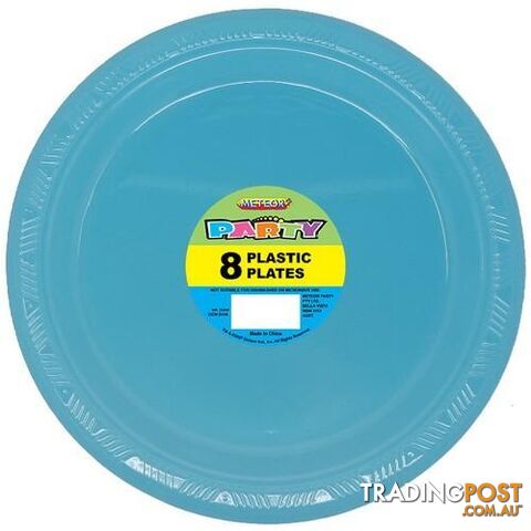 Powder Blue 8 x 23cm (9) Plastic Plates - 9311965320326
