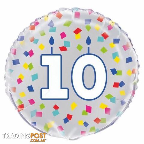 Rainbow Confetti 10 45cm (18) Foil Balloon Packaged - 011179540235