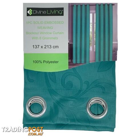 Divine Living Curtain Embossed Green - 800193