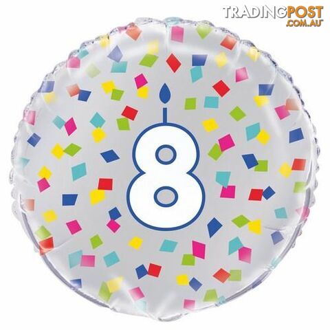 Rainbow Confetti 8 45cm (18) Foil Balloon Packaged - 011179540136
