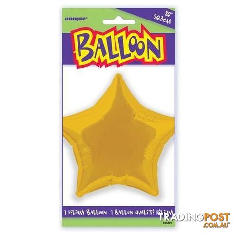 Gold Star 50cm (20) Foil Balloon Packaged - 011179533213