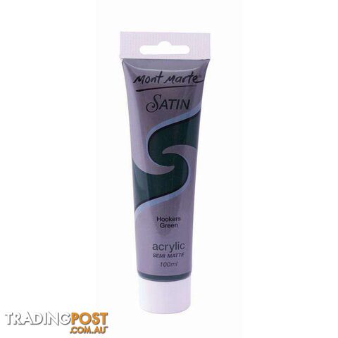 Mont Marte Satin Acrylic Hookers Green Semi Matte 100ml - 9328577007262