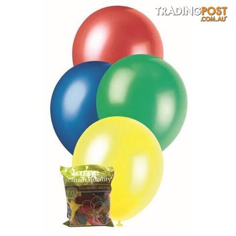 Assorted - 100 x 30cm (12) Metallic Balloons - 9311965012603