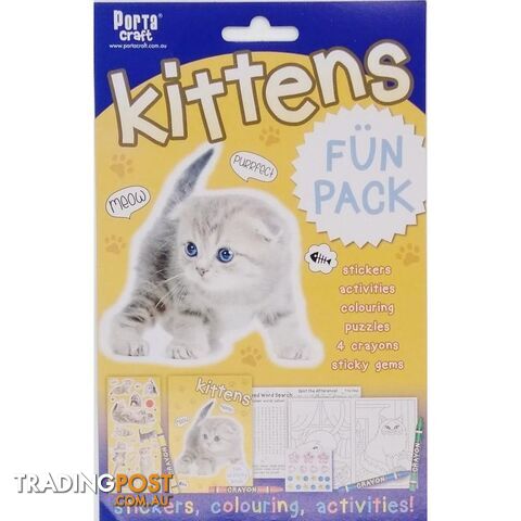 Kittens Fun Pack Stickers Colouring and Activities - 9332365143605