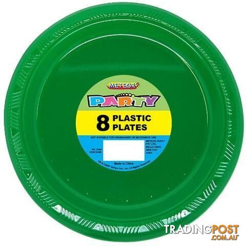 Emerald Green 8 x 23cm (9) Plastic Plates - 9311965320623