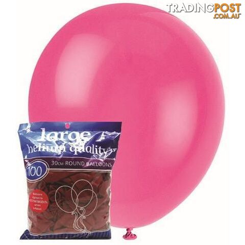 Hot Pink - 100 x 30cm (12) Decorator Balloons - 9311965012450