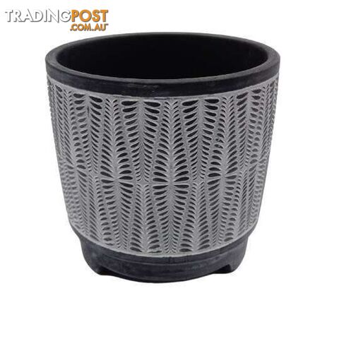 Small Pot with Feet 14x13cm Black Design - 801054