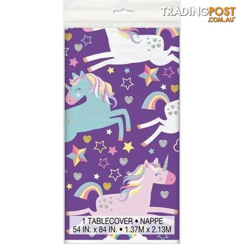Unicorn Party Printed Tablecover 137cm x 213cm (54 x 84) - 011179724932