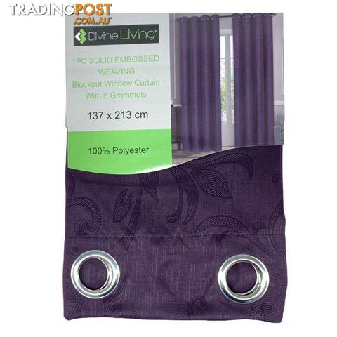 Divine Living Curtain Embossed Purple - 800191