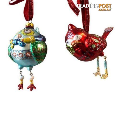 Owl & Cardinal Christmas Decorations 1pce - 9325854039473