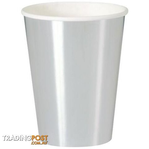 Silver Foil 8 x 270ml (9oz) Paper Cups - 9311965322832